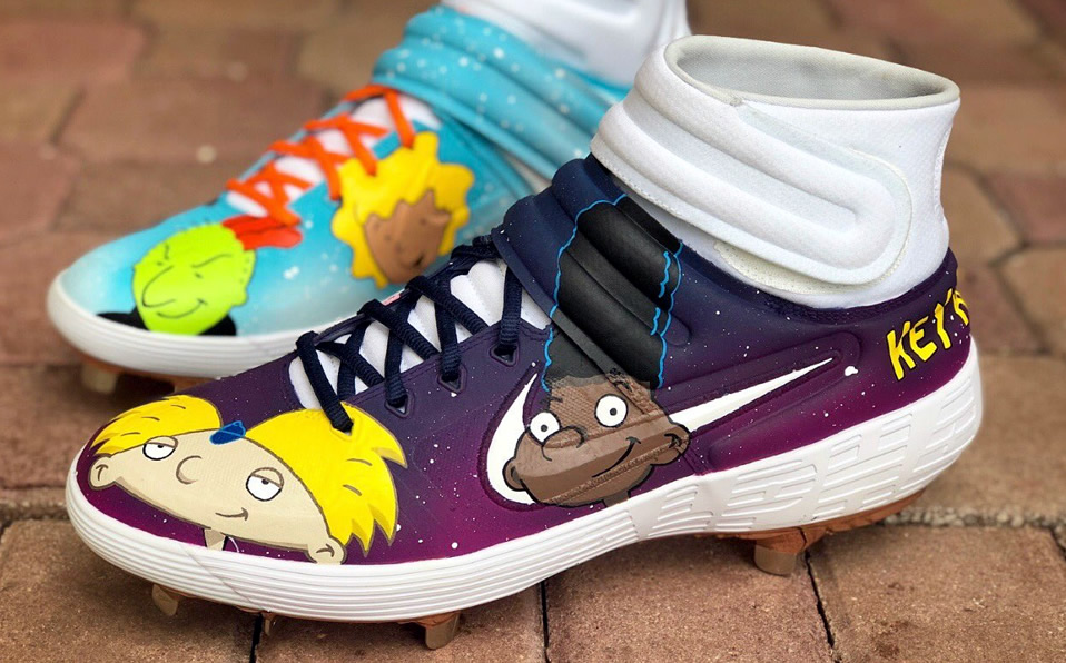 Cameron Maybin, de los Yankees de Nueva York, memoró caricaturas como Hey Arnold! y Doug.