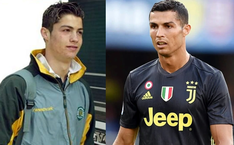 Los cambios que ha tenido CR7 en su fisonomía. (Foto: Twitter)