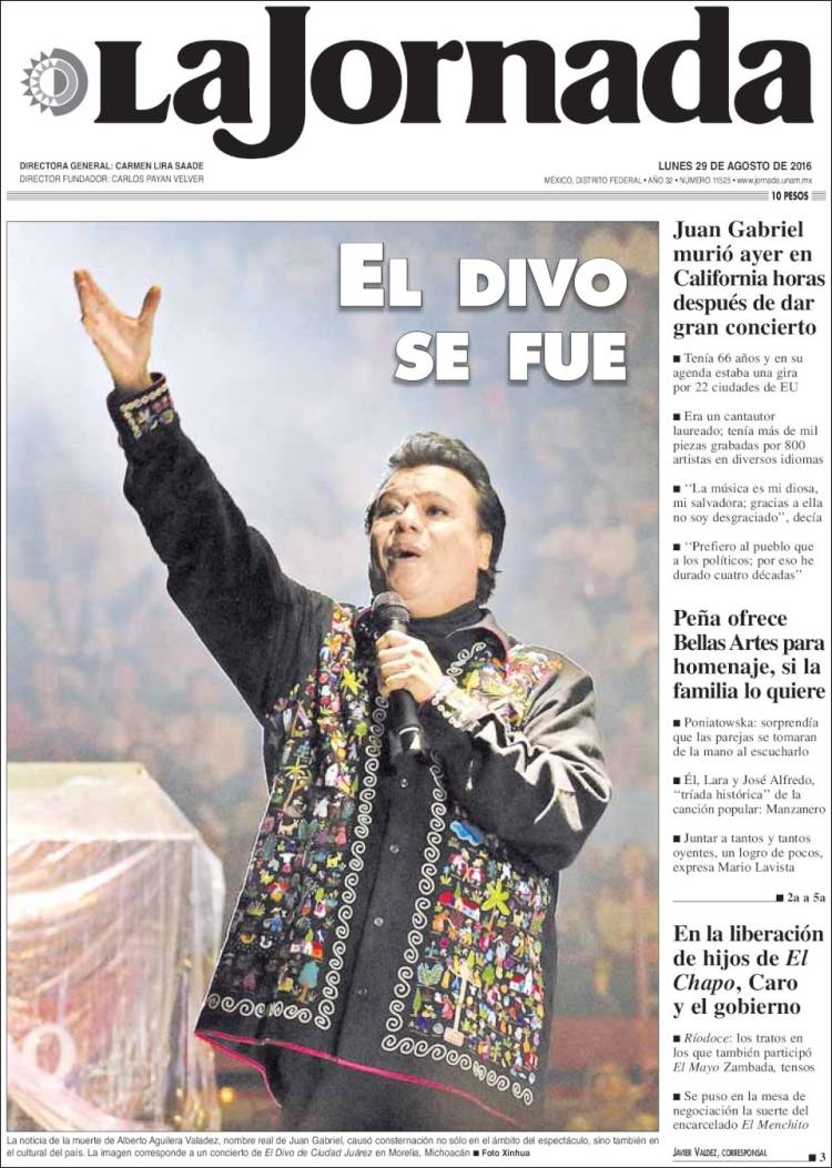 Así reaccionó el mundo tras la muerte de Juan Gabriel, un 28 de agosto de 2016.