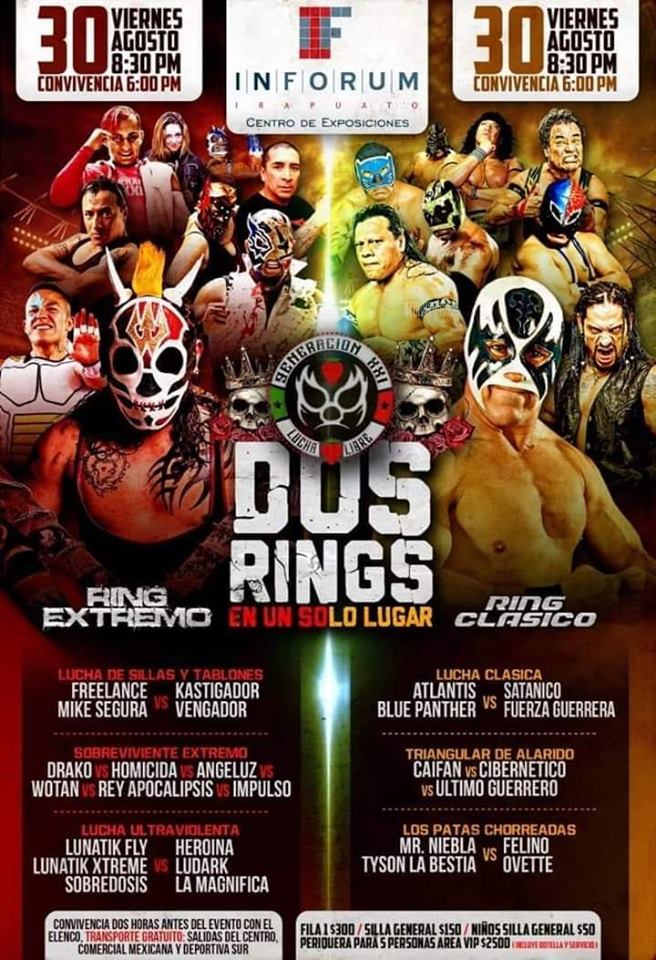 Carteleras de lucha libre del 29 de agosto al 4 de septiembre
