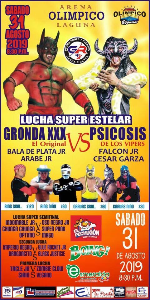 Carteleras de lucha libre del 29 de agosto al 4 de septiembre