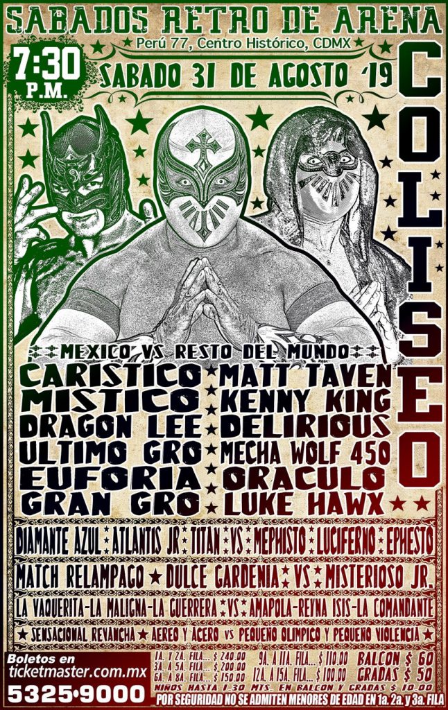 Carteleras de lucha libre del 29 de agosto al 4 de septiembre