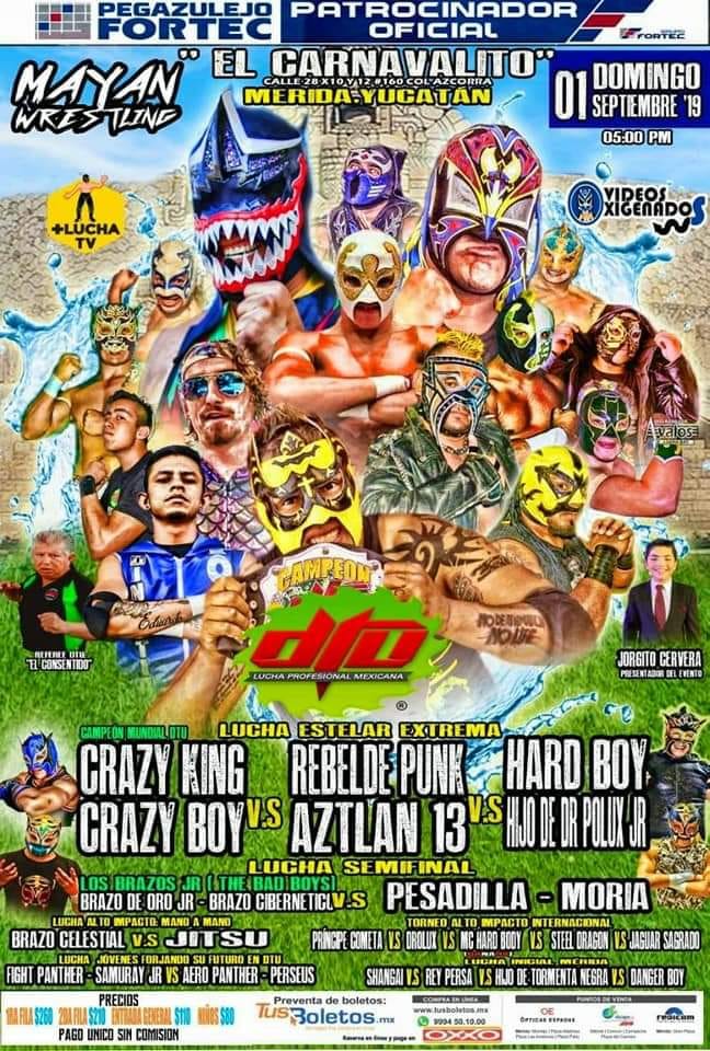 Carteleras de lucha libre del 29 de agosto al 4 de septiembre