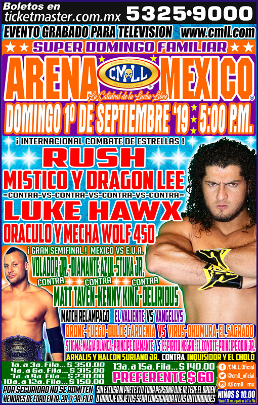 Carteleras de lucha libre del 29 de agosto al 4 de septiembre