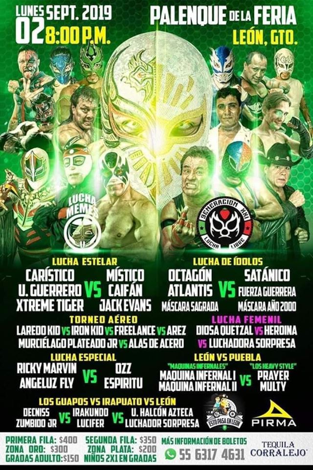 Carteleras de lucha libre del 29 de agosto al 4 de septiembre