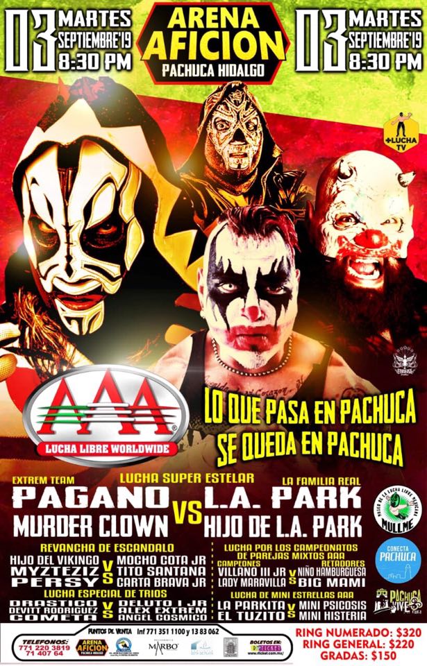 Carteleras de lucha libre del 29 de agosto al 4 de septiembre