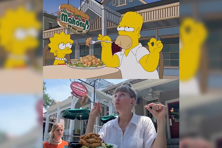 Las dos mujeres pasearon por los mismos lugares que Homero y Lisa.