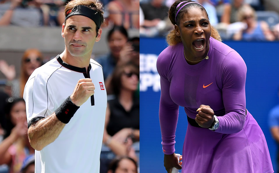 Roger Federer y Serena Williams. (AFP)