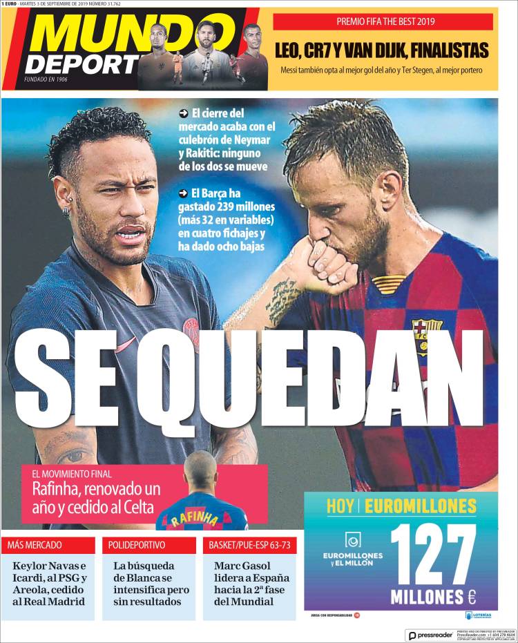 Las mejores portadas deportivas.