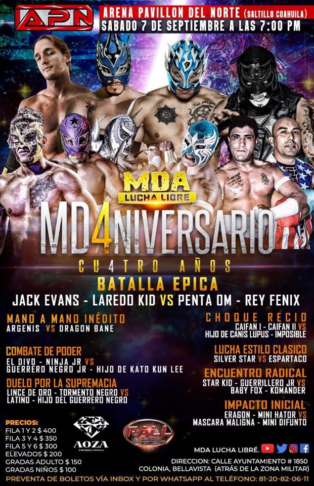 Los eventos de lucha libre del 5 al 11 de septiembre.