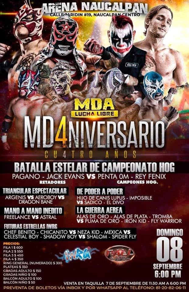 Los eventos de lucha libre del 5 al 11 de septiembre.