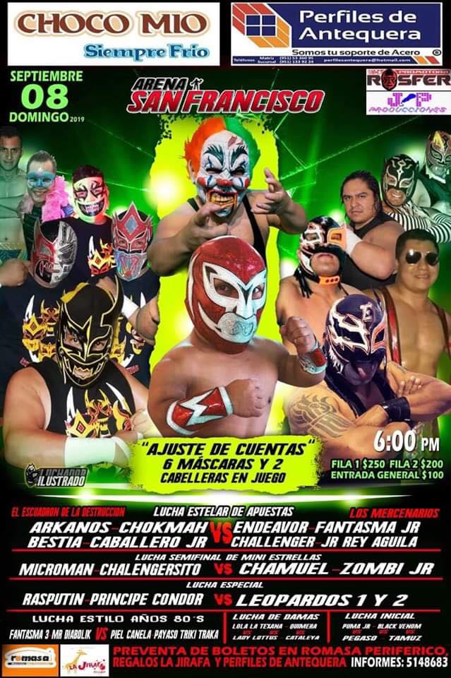 Los eventos de lucha libre del 5 al 11 de septiembre.