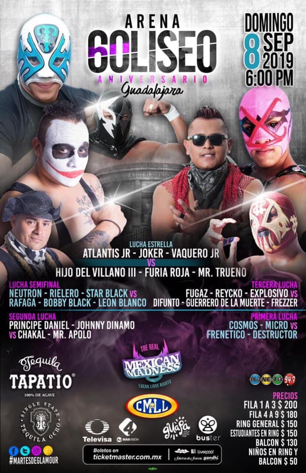 Los eventos de lucha libre del 5 al 11 de septiembre.