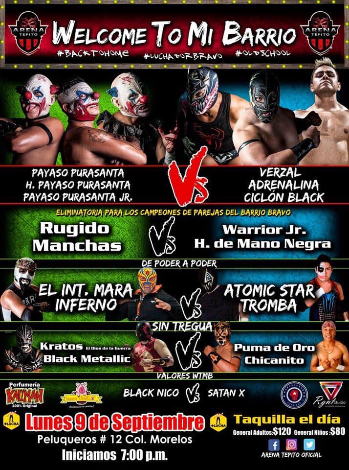 Los eventos de lucha libre del 5 al 11 de septiembre.