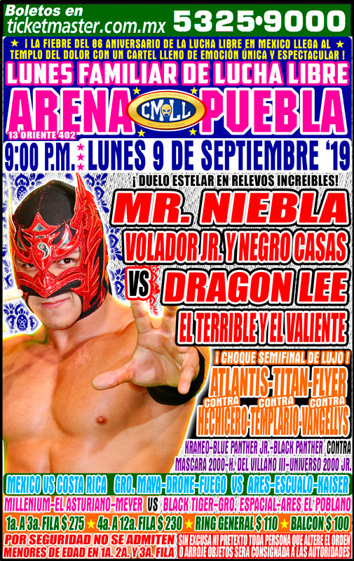 Los eventos de lucha libre del 5 al 11 de septiembre.