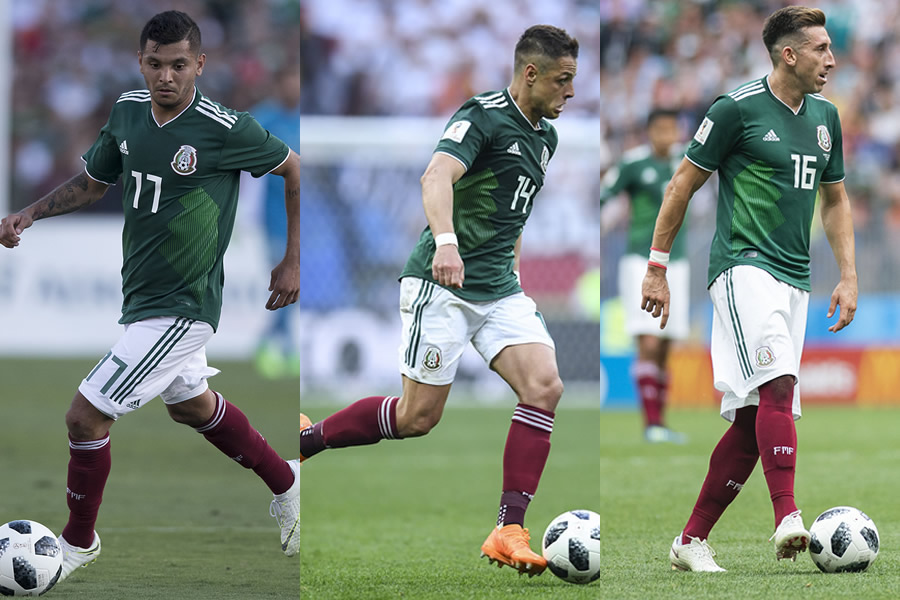 Tecatito, Chicharito y Herrera. (Fotos: Imago 7)
