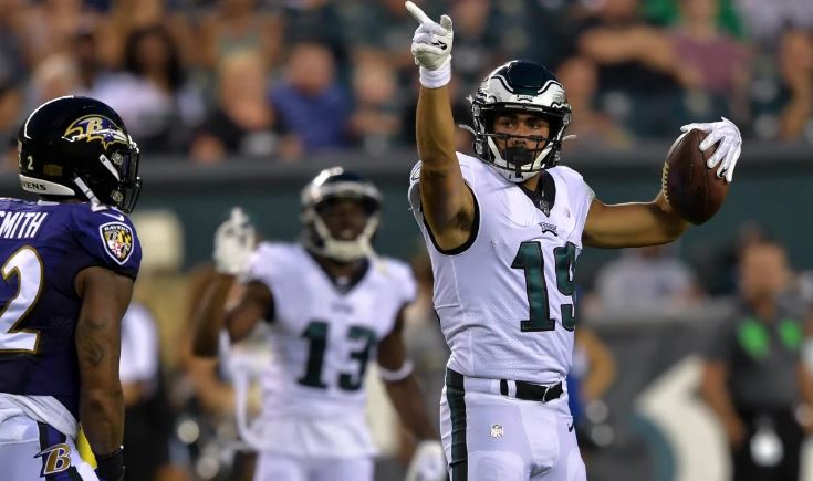 J.J. Arcega-Whiteside (WR) sorprendió en la pretemporada de las Philadelphia Eagles (Foto: philadelphiaeagles.com)