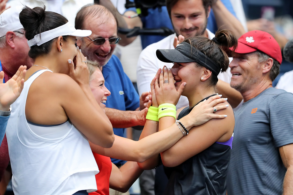 La familia de Bianca Andreescu celebró el histórico título. (Foto: US Open)