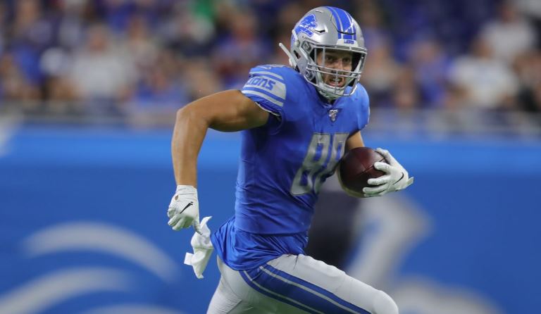 T.J. Hockenson (TE) ha mostrado buenas hechuras por lo que la posición de ala cerrada está bien cubierta para los Detroit Lions (Foto: detroitlions.co