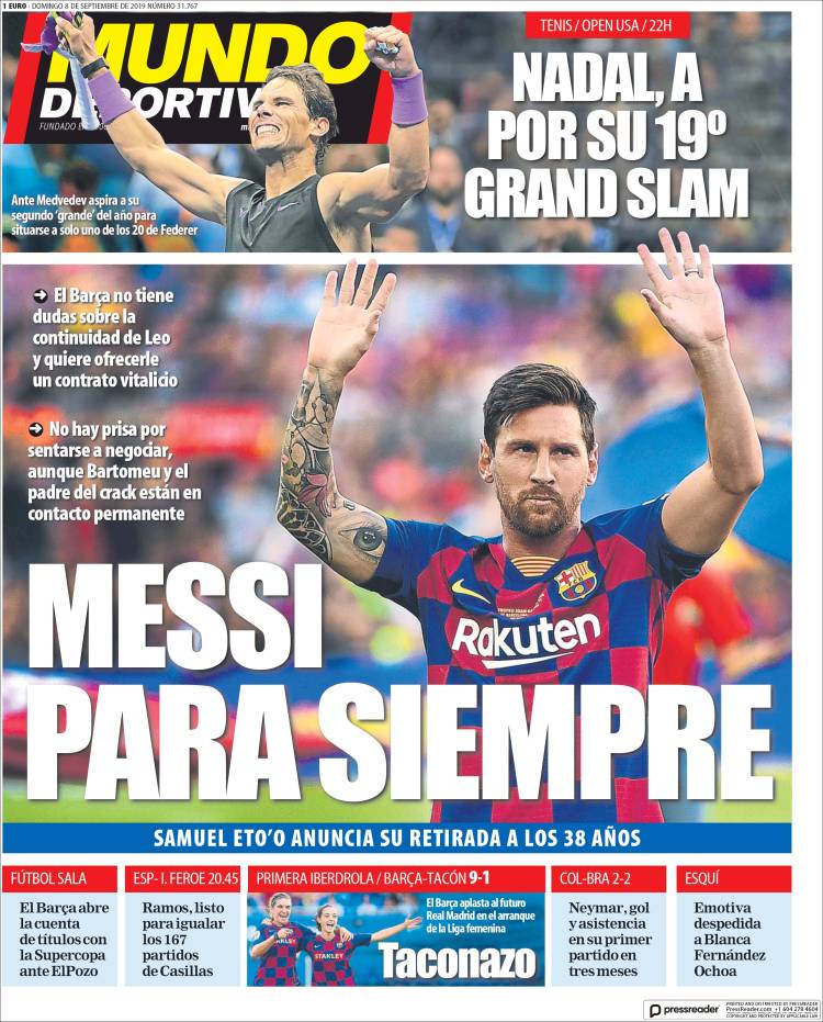 Las portadas de los principales diarios deportivos del mundo.
