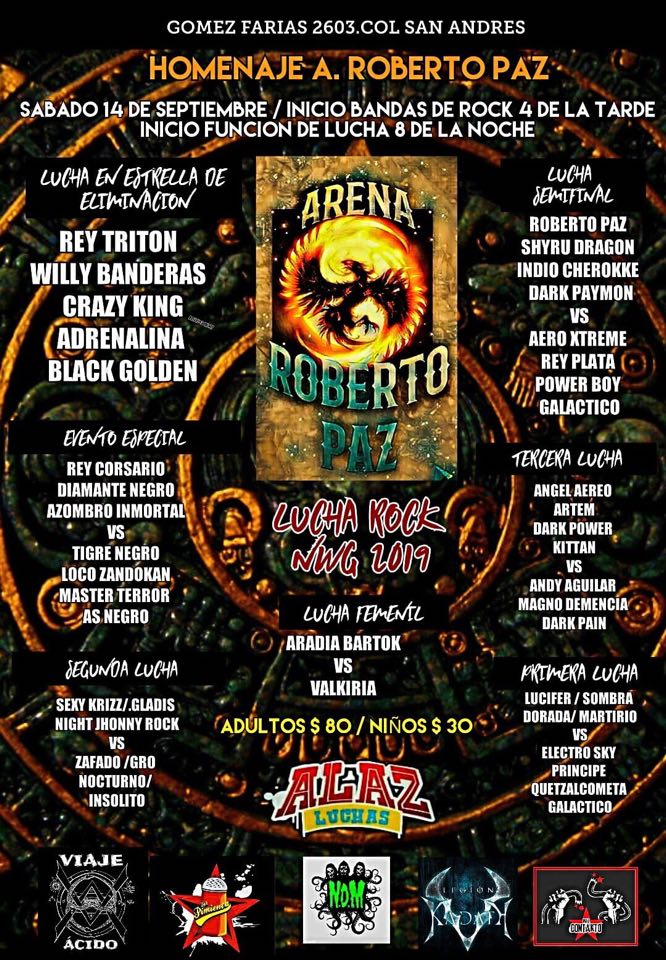Los eventos de lucha libre del 12 al 18 de septiembre.