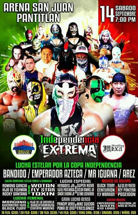 Los eventos de lucha libre del 12 al 18 de septiembre.