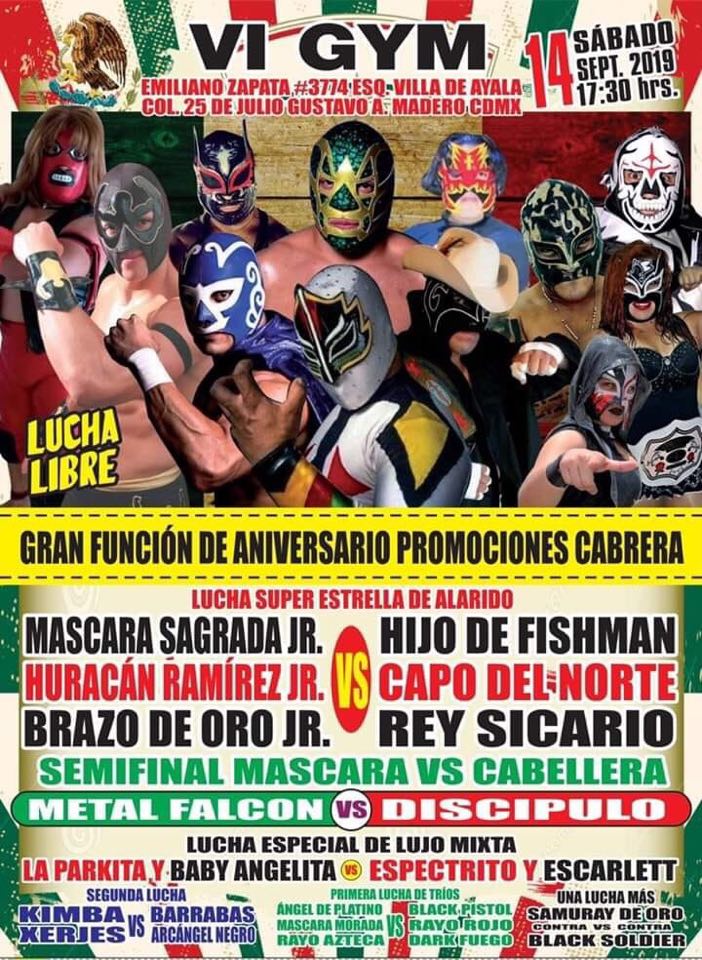 Los eventos de lucha libre del 12 al 18 de septiembre.