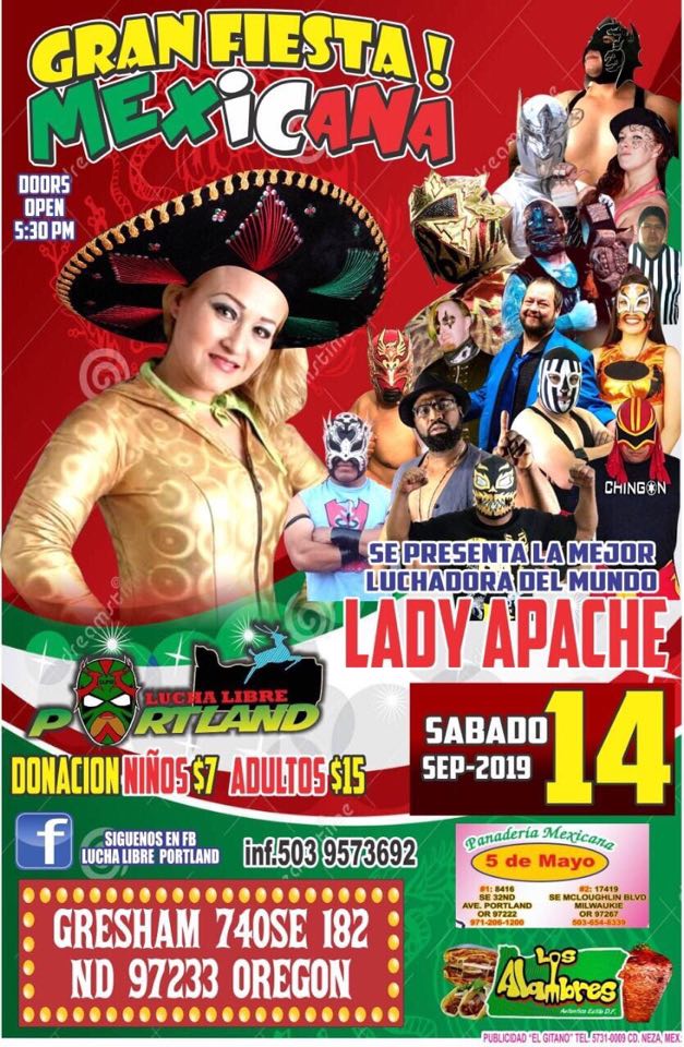 Los eventos de lucha libre del 12 al 18 de septiembre.