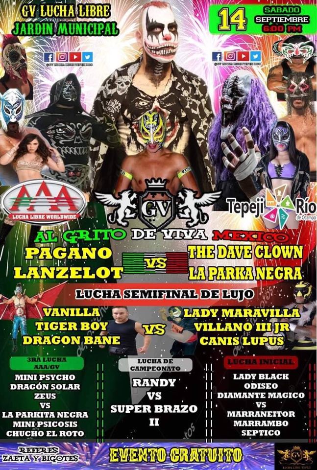Los eventos de lucha libre del 12 al 18 de septiembre.