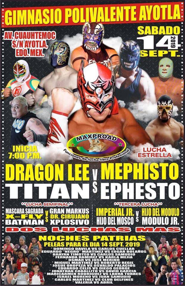 Los eventos de lucha libre del 12 al 18 de septiembre.