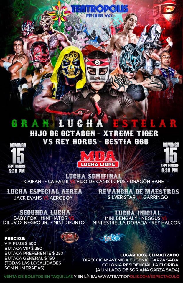 Los eventos de lucha libre del 12 al 18 de septiembre.