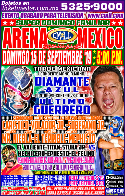 Los eventos de lucha libre del 12 al 18 de septiembre.
