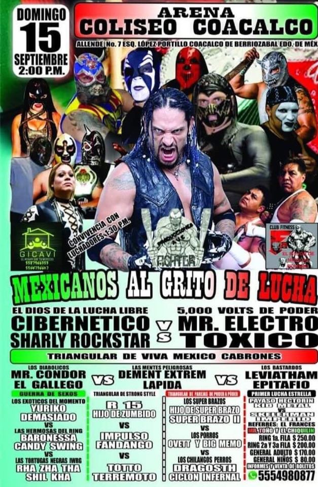 Los eventos de lucha libre del 12 al 18 de septiembre.