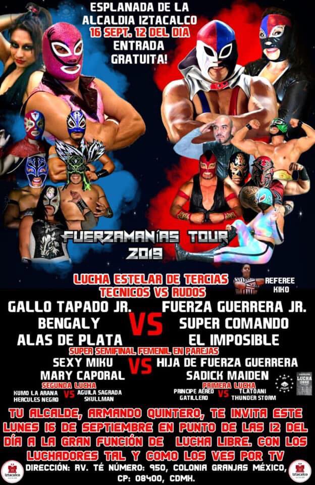 Los eventos de lucha libre del 12 al 18 de septiembre.