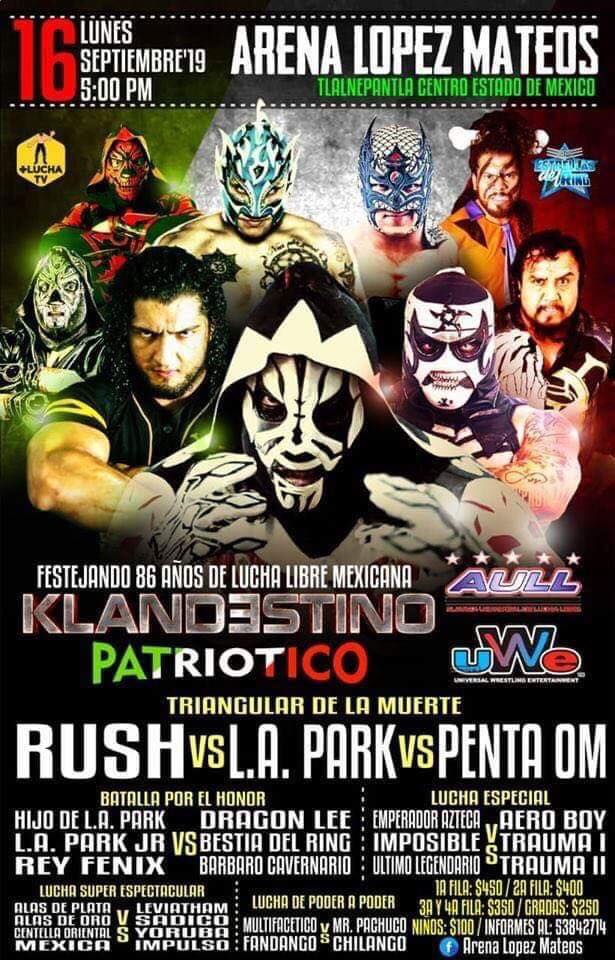 Los eventos de lucha libre del 12 al 18 de septiembre.