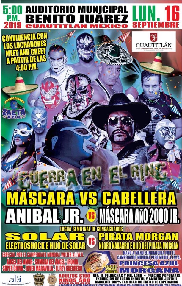 Los eventos de lucha libre del 12 al 18 de septiembre.