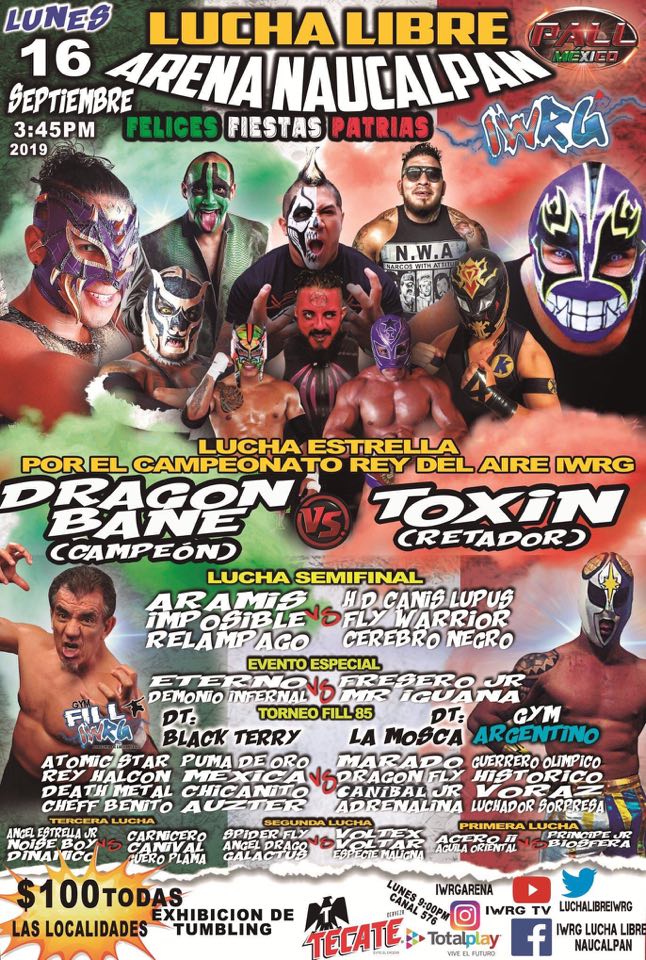 Los eventos de lucha libre del 12 al 18 de septiembre.