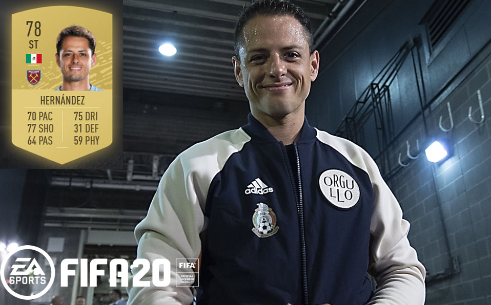 Chicharito tiene 78 puntos y su mayor virtud en FIFA 20 es posicionamiento en el área.
