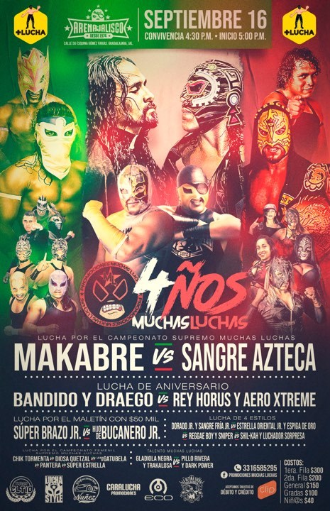 Los eventos de lucha libre del 12 al 18 de septiembre.