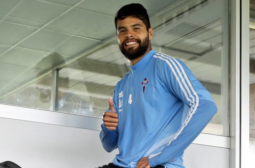 Araujo, en el entrenamiento del Celta. Foto: RCCelta