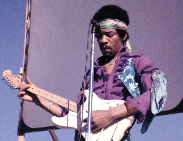 Purple Haze all in my brain / lately things don't seem the same / actin' funny but I don't know why / 'scuse me while I kiss the sky.