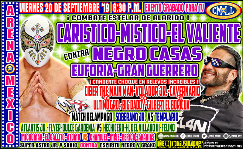 Los eventos de lucha libre que se realizarán del 19 al 25 de septiembre.
