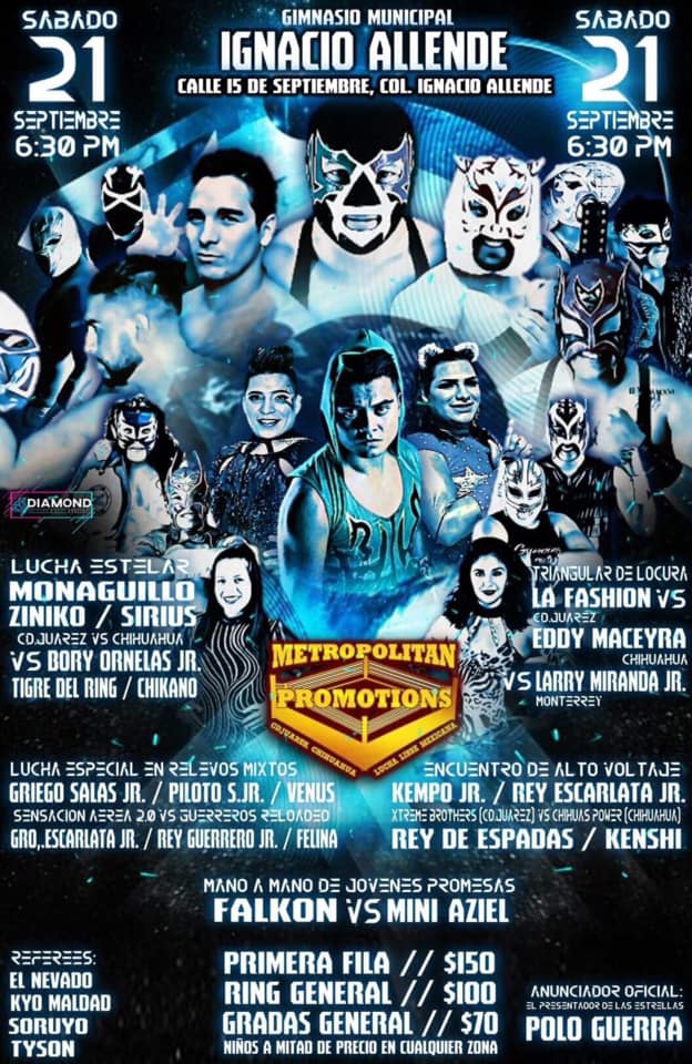 Los eventos de lucha libre que se realizarán del 19 al 25 de septiembre.