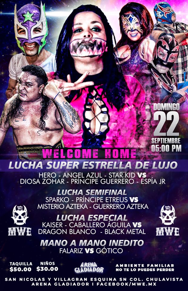 Los eventos de lucha libre que se realizarán del 19 al 25 de septiembre.