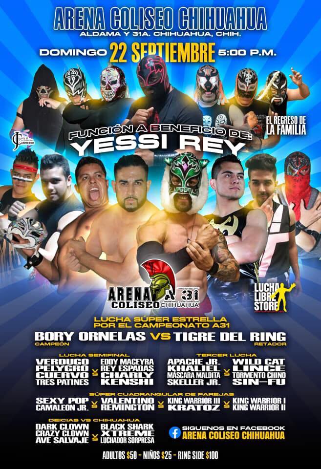 Los eventos de lucha libre que se realizarán del 19 al 25 de septiembre.