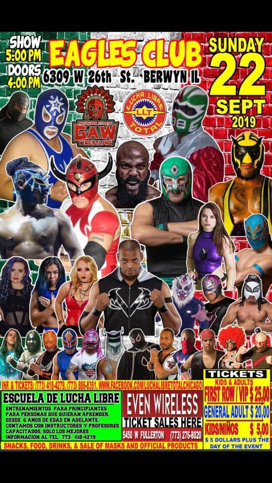 Los eventos de lucha libre que se realizarán del 19 al 25 de septiembre.
