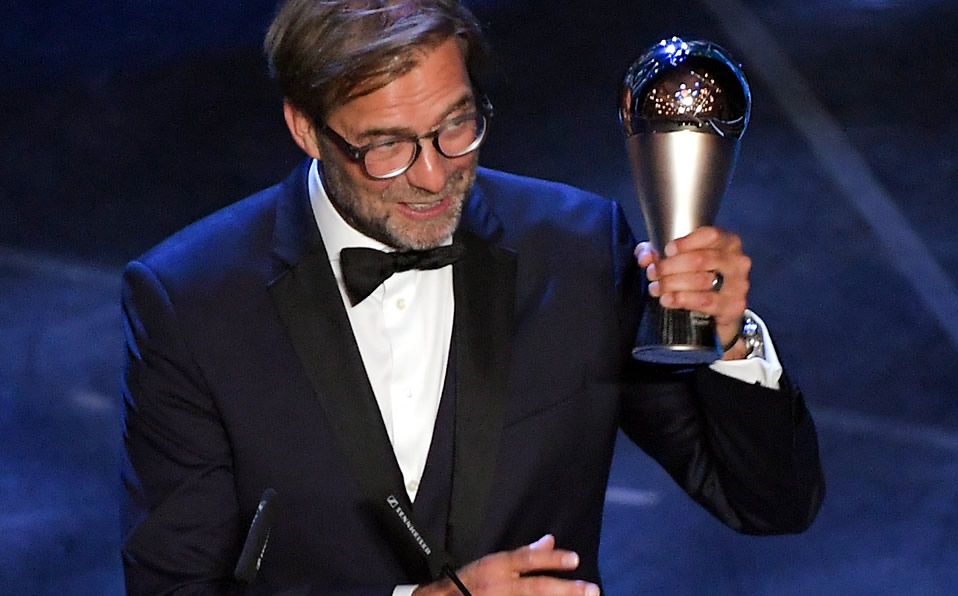 Jürgen Klopp se llevó el premio The Best FIFA 2019 al Mejor Entrenador. (AFP)