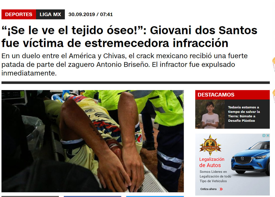 CNN de Chile recalcó el relato de TUDN para describir la horrorosa lesión