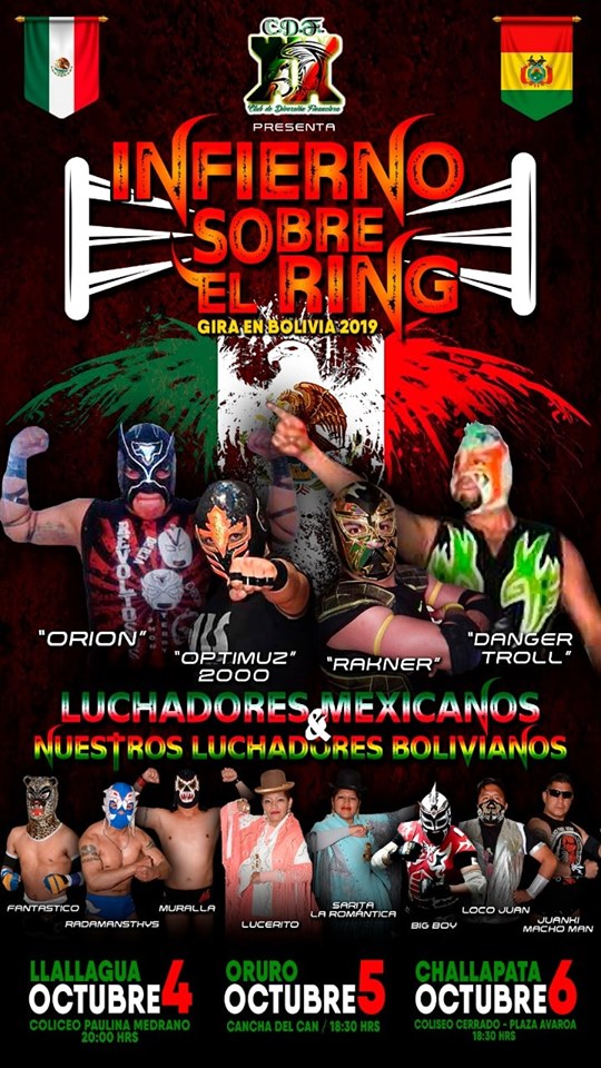 Carteleras de lucha libre del 3 al 9 de octubre