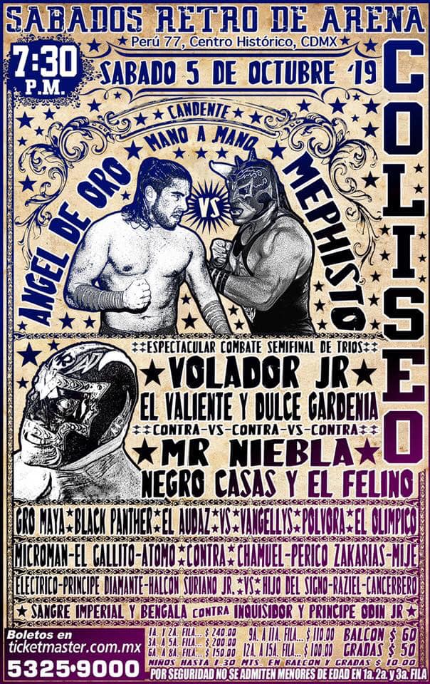 Carteleras de lucha libre del 3 al 9 de octubre